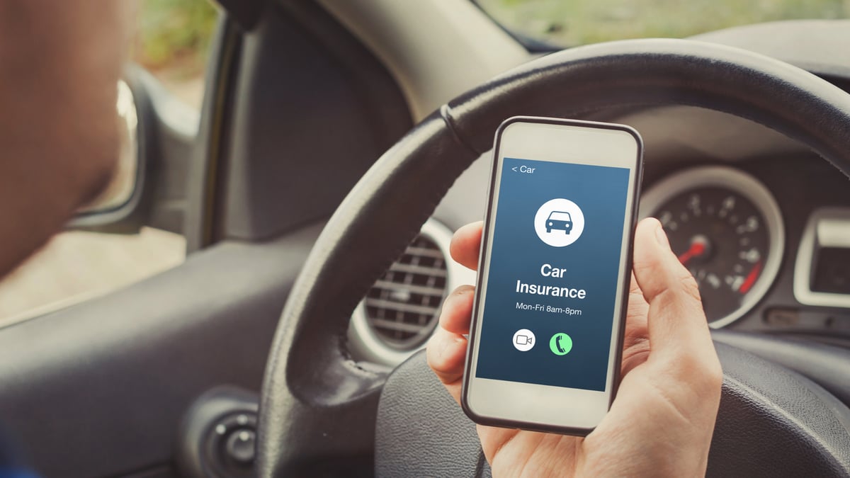 Image of phone and steering wheel